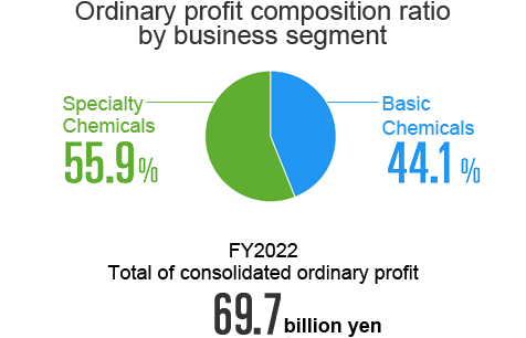 Ordinary profit composition ratio by business segment