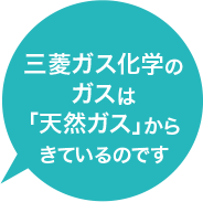 三菱ガス化学のガスは「天然ガス」からきているのです