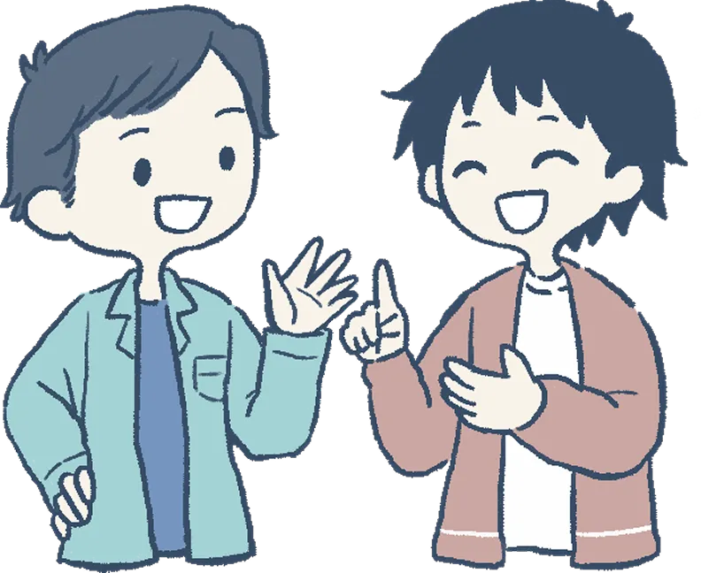 2人が会話しているイラスト