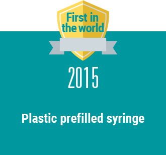First in the world 2015 Plastic prefilled syringe