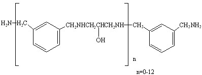 図：エポキシ硬化剤「GASKAMINE328」の構造式
