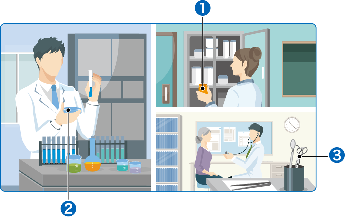 イラスト：医療分野での用途